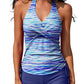 Two-piece Split Strap Drawstring Swimsuit With Boyshorts