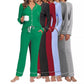 Buckle Soft High Waist Lace-up Straight-leg Pants Suit