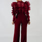 Ruffled lace perspective jumpsuit