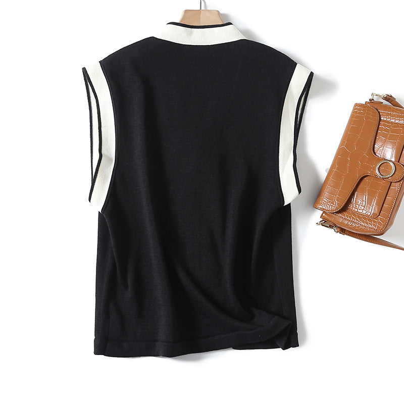 Women's Sleeveless Buckle Knitted Vest