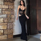 Winter New Fashion Patchwork Slit Mesh See-through Sling Dress