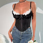 Mesh Pretty Lace Strap High Sense Singlet Women's Top