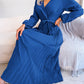 Temperament Dress Bohemian Ethnic Style Cross V-neck Pleated Skirt