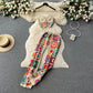 New Heavy Industry Crocheted Sling Top All-match Wide Leg Pants Retro Two-piece Set