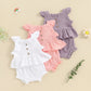 Girls Summer Suspender Shorts Suit