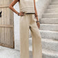 Top And Wide Leg Pants Casual Two-piece Set