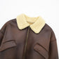 Fashionable All-match Lapel Long Sleeve Zipper Double-sided Flight Jacket