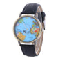 Canvas Band Map Dial Plate Watch