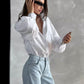 Women's Lantern Sleeve Shirt Round Neck