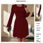 Robe trapèze mi-longue moulante pour femme