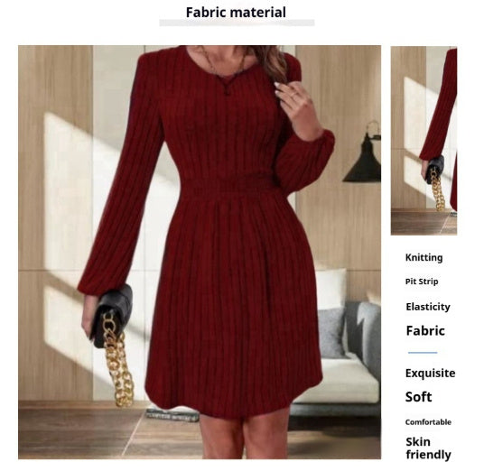 Robe trapèze mi-longue moulante pour femme