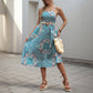 Retro Printing Slip Dress Women's Clothing