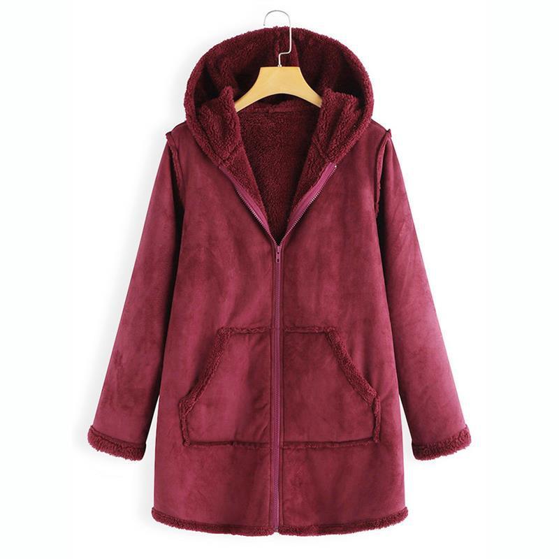 Manteau d'hiver chaud à capuche en peluche