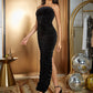 Lace Casual Long Pleated Bandage Sheath Dress