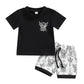 Ensemble deux pièces t-shirt à manches courtes et short imprimé tête de vache