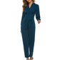 Pure Color Tie Long-Sleeved Trousers Casual Jumpsuit