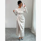 Elegant Style Printed Long-sleeved Dress For Women