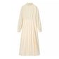 Women's Cotton Solid Color Long Sleeve Dress