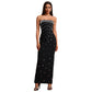 European And American Fashion Women's Wear Tube Top High-end Drilling Backless Dress