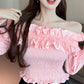 Women's Ruffled Off-shoulder Top