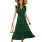 Long Casual Holiday V-neck High Waist Cake Dress