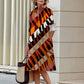 Stripe 3D Digital Printing Animal Grain Loose Dress