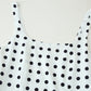 White Polka-dot Cinched Sling Dress