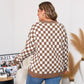 Women's Large Size Plaid Contrast Color Sweater