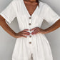 Women's Loose Leisure All-matching Temperament V-neck Buttons Fitted Waist Jumpsuit