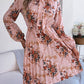 Jupe plissée à manches longues et lacets à taille contrôlée, style européen et américain, automne et hiver, élégante, à fleurs