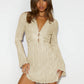 Robe moulante à lacets et col en V, manches trompette, paillettes, tendance, pour femme