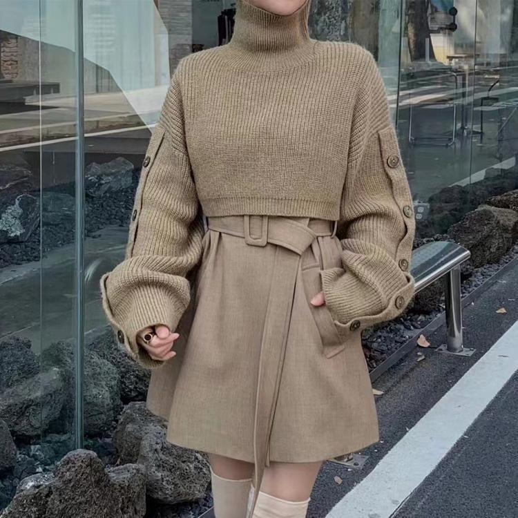 Korean Style Fashion Short Sweater Vest Suit Skirt Two-piece Set
