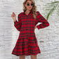 Plaid Shirt Long Sleeve Single Breasted Dress