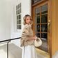 Zipped Round Neck Cargo Pocket Baggy Coat Women