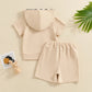 Boys Fashion Hooded Short Sleeve Shorts Suit