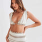 Knitted Spaghetti Straps Chest Wrap Top And Skirt Suit