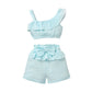 Infant Children's Solid Color Sling Girl Baby Suit