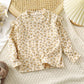 Girls' Autumn And Winter Floral Bottoming Shirt Flounced Sleeve T-shirt