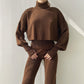 Ensemble haut ample à manches longues et col roulé pour femme, nouvelle collection européenne et américaine, mode décontractée, automne et hiver