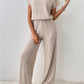 Women's Knitted Loose Wide-leg Pants Two-piece Suit