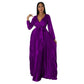 Robe plissée à manches lanternes pour femme