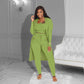 Costume trois pièces de couleur unie pour femme