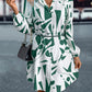 Shirt Collar Single-breasted Printed Long Sleeve Loose Casual Dress