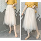 Irregular Mesh Skirt High Waist Women