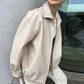 Women's Leather Solid Color Windbreaker Zipper Loose Coat