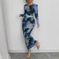 Elegant Graceful Double Layer Round Collar Gauze Dress Long