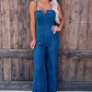 Denim Jumpsuit Women's Spaghetti Strap High Waist