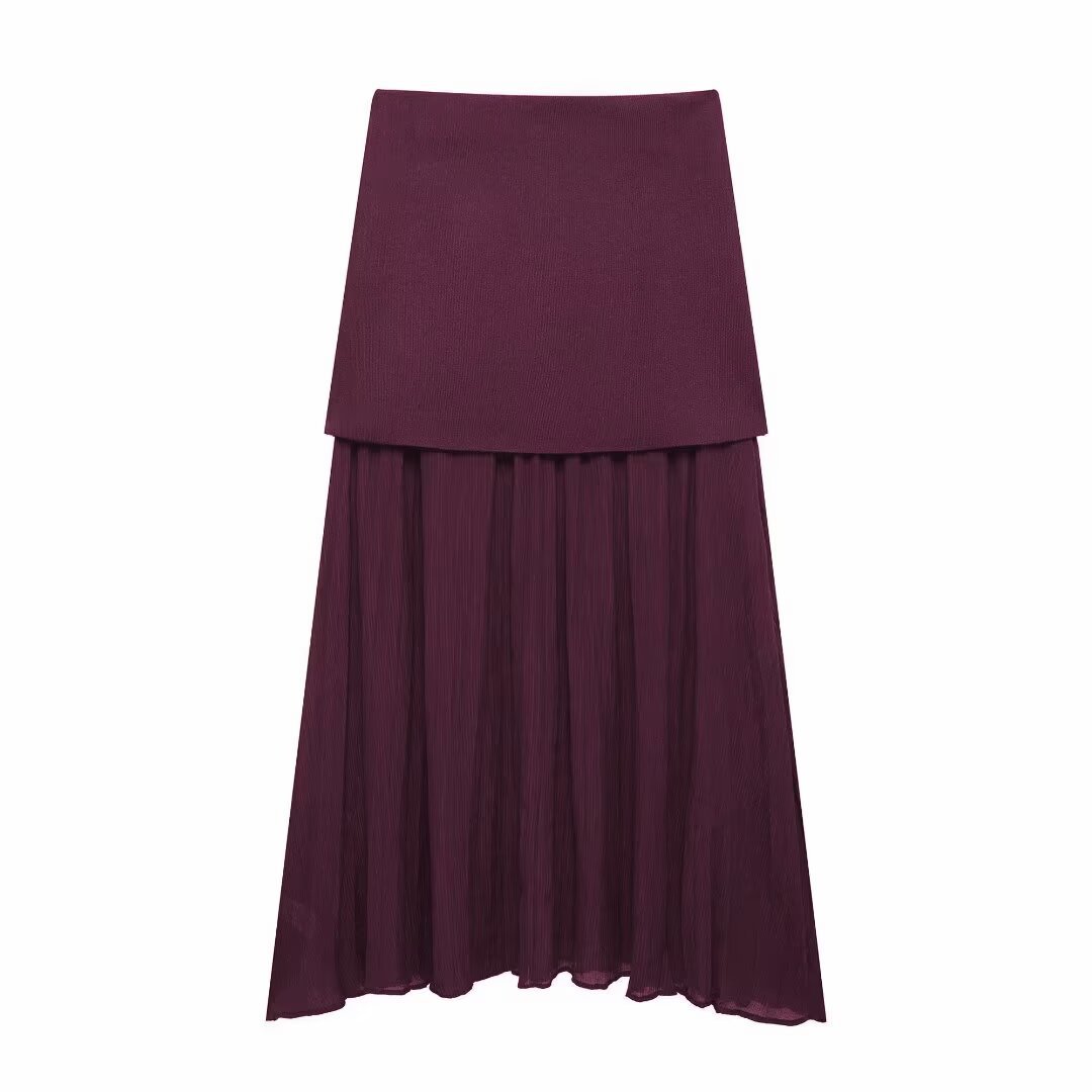 European And American Style Button Knitted Vest Skirt