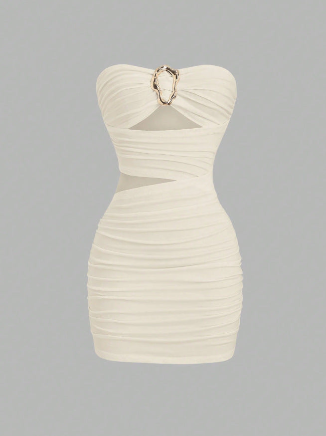 Sexy Stylish Sheer Form-fitting Tube Dress