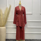 Pure Cotton Casual Plus Size Top Two-piece Pants Suit